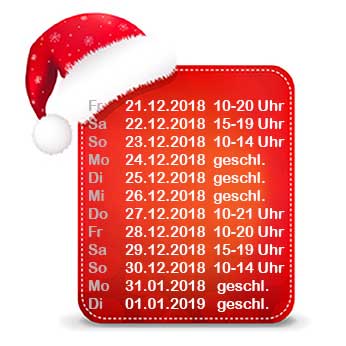 Öffnungszeiten-Weihnachten2018 - WellnessClub No6